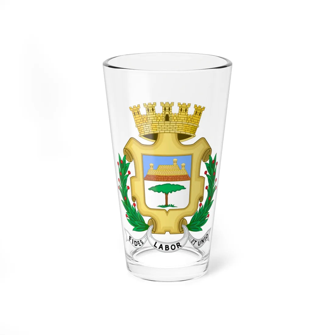 Coat of arms of the city of Cienfuegos Cuba (Cuba) (Coat of Arms) Pint Glass 16oz 16oz - Go Mug Yourself