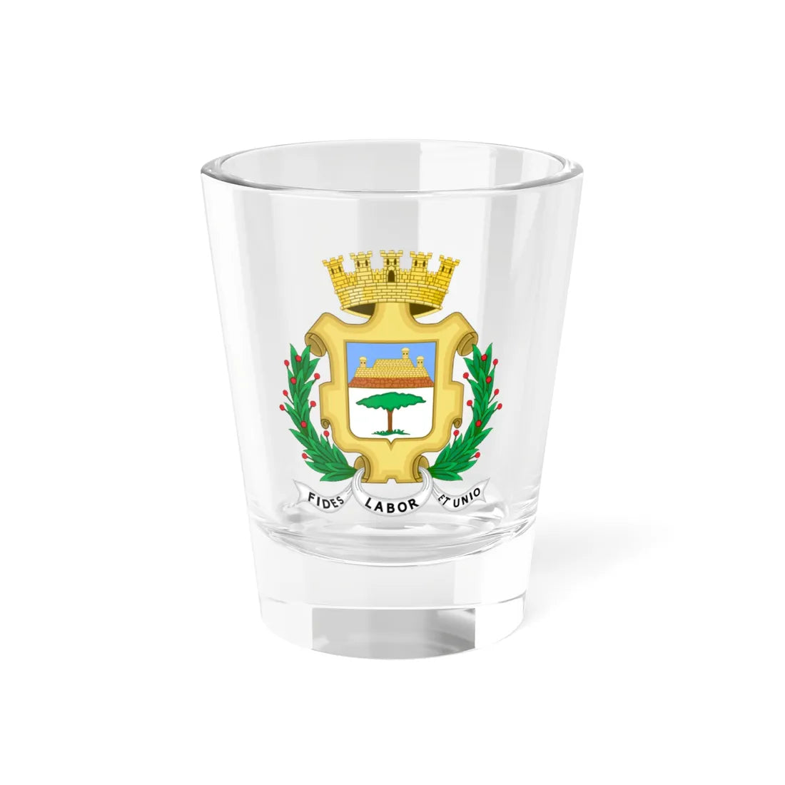 Coat of arms of the city of Cienfuegos Cuba (Cuba) (Coat of Arms) Shot Glass 1.5oz 1.5oz - Go Mug Yourself