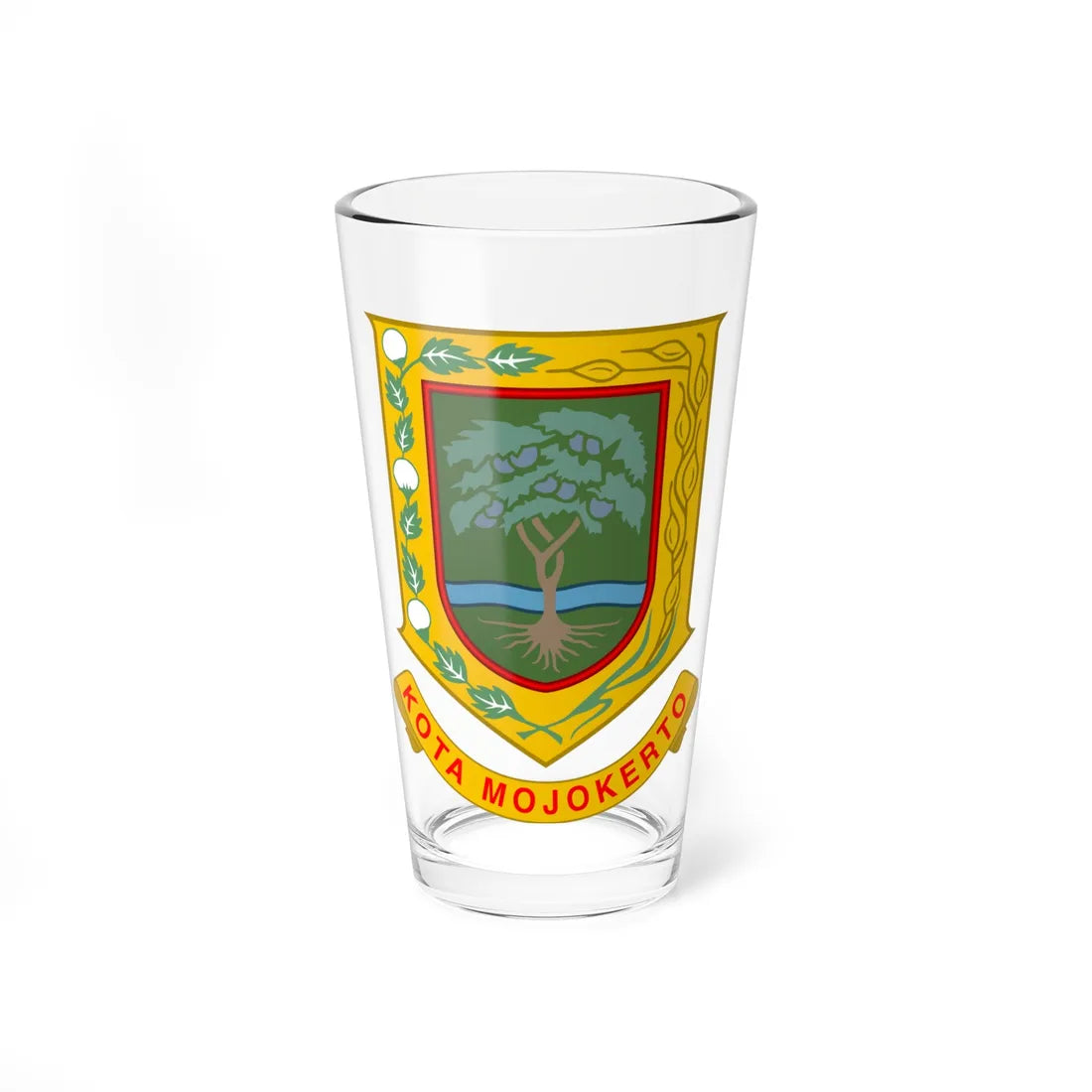 Coat of arms of the City of Mojokerto (Indonesia) (Coat of Arms) Pint Glass 16oz 16oz - Go Mug Yourself