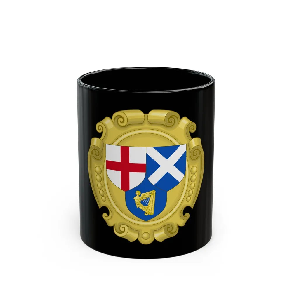 Coat of Arms of the Commonwealth of England, Scotland and Ireland - Black Coffee Mug-11oz-Go Mug Yourself