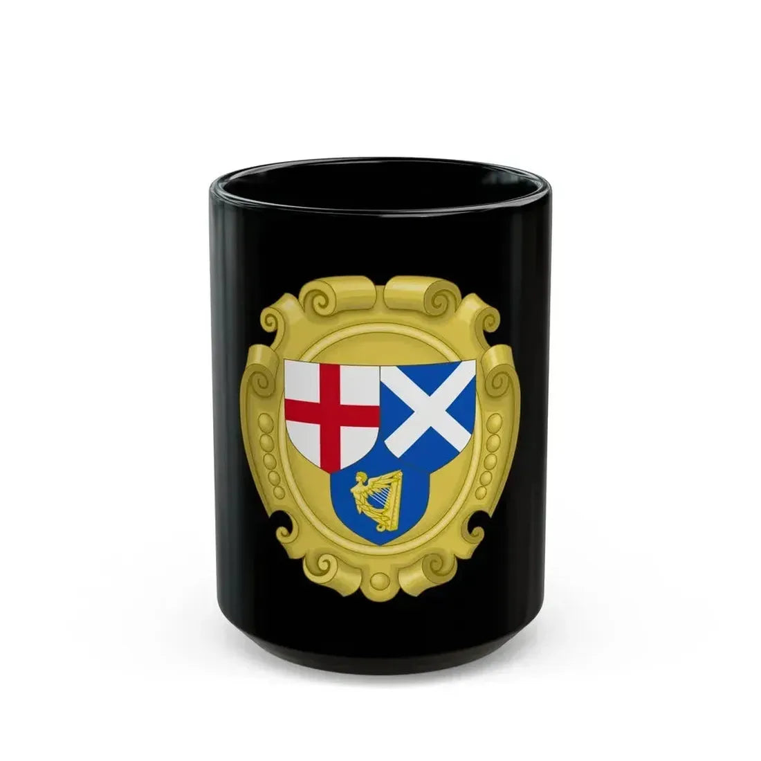 Coat of Arms of the Commonwealth of England, Scotland and Ireland - Black Coffee Mug 15oz - Go Mug Yourself