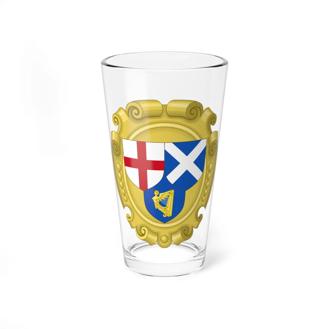 Coat of Arms of the Commonwealth of England Scotland and Ireland (Ireland) (Coat of Arms) Pint Glass 16oz 16oz - Go Mug Yourself