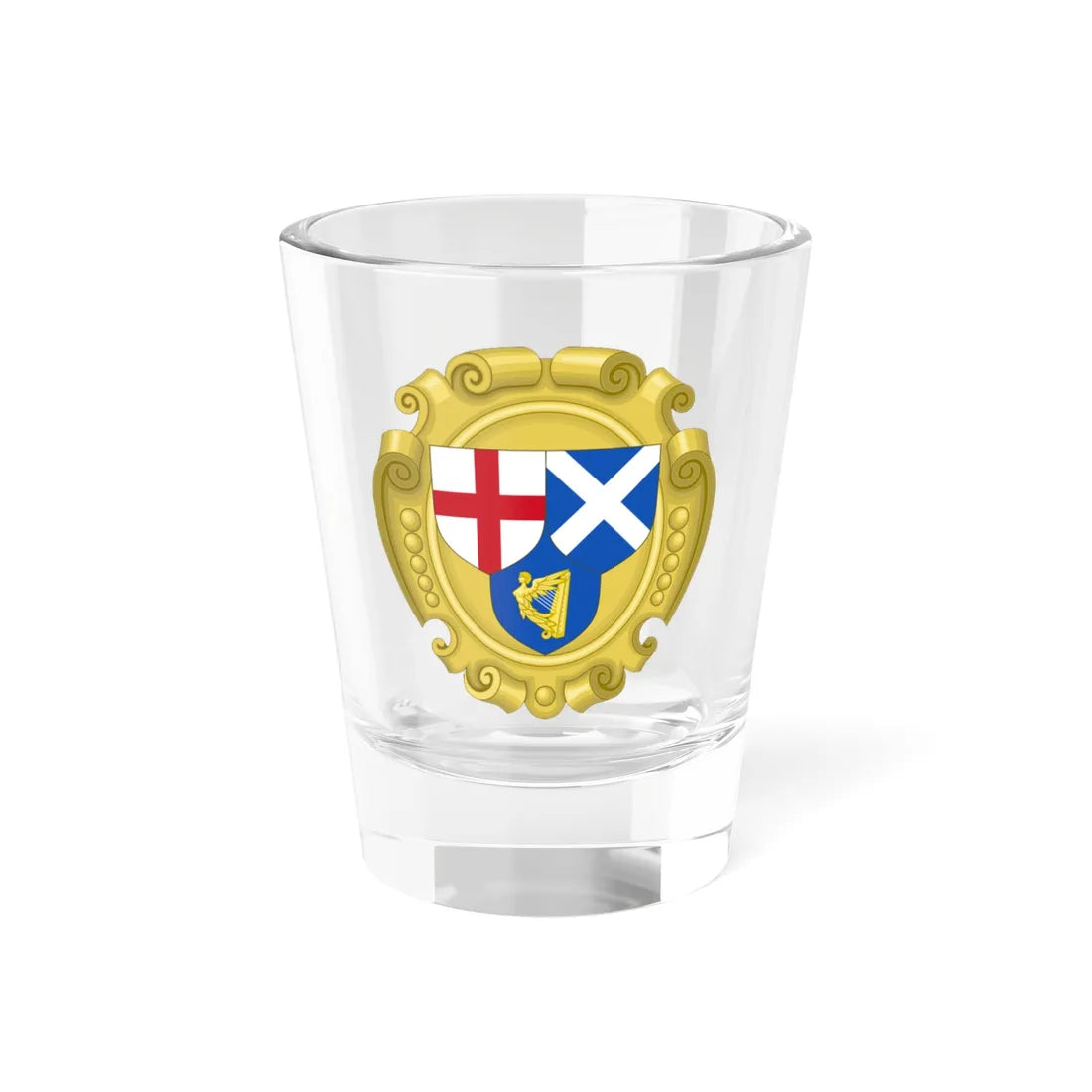 Coat of Arms of the Commonwealth of England Scotland and Ireland (Ireland) (Coat of Arms) Shot Glass 1.5oz 1.5oz - Go Mug Yourself
