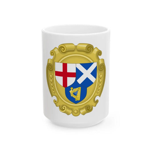 Coat of Arms of the Commonwealth of England, Scotland and Ireland - White Coffee Mug-15oz-Go Mug Yourself