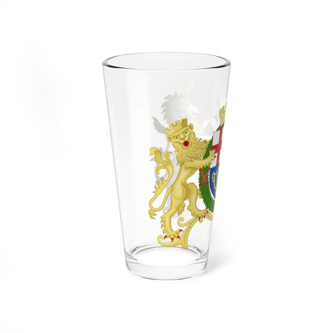 Coat of Arms of the Commonwealth of Great Britain and Northern Ireland (United Kingdom) (Coat of Arms) Pint Glass 16oz - Go Mug Yourself