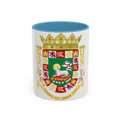 Coat of arms of the Commonwealth of Puerto Rico 2 - Accent Coffee Mug 11oz Light Blue - Go Mug Yourself