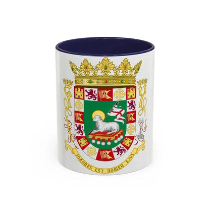 Coat of arms of the Commonwealth of Puerto Rico 2 - Accent Coffee Mug 11oz Navy - Go Mug Yourself