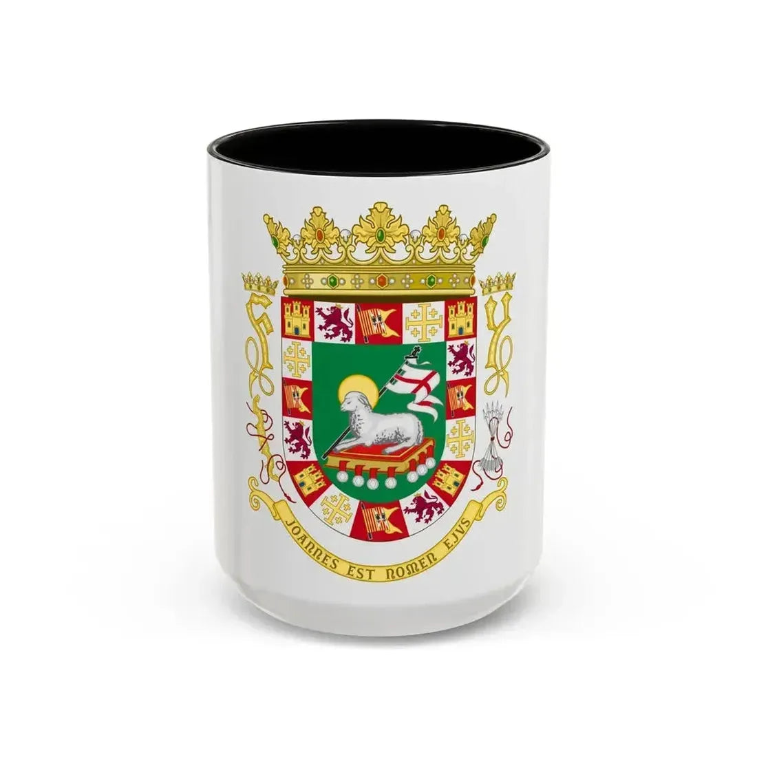Coat of arms of the Commonwealth of Puerto Rico 2 - Accent Coffee Mug 15oz Black - Go Mug Yourself