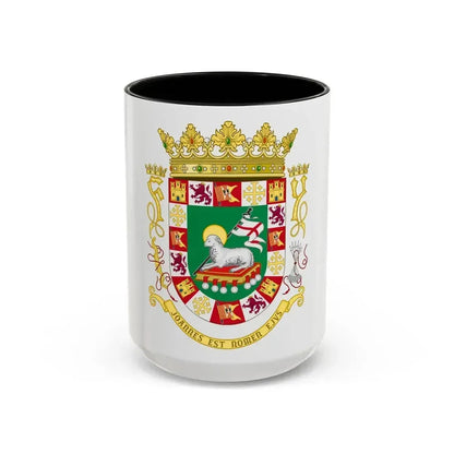 Coat of arms of the Commonwealth of Puerto Rico 2 - Accent Coffee Mug 15oz Black - Go Mug Yourself