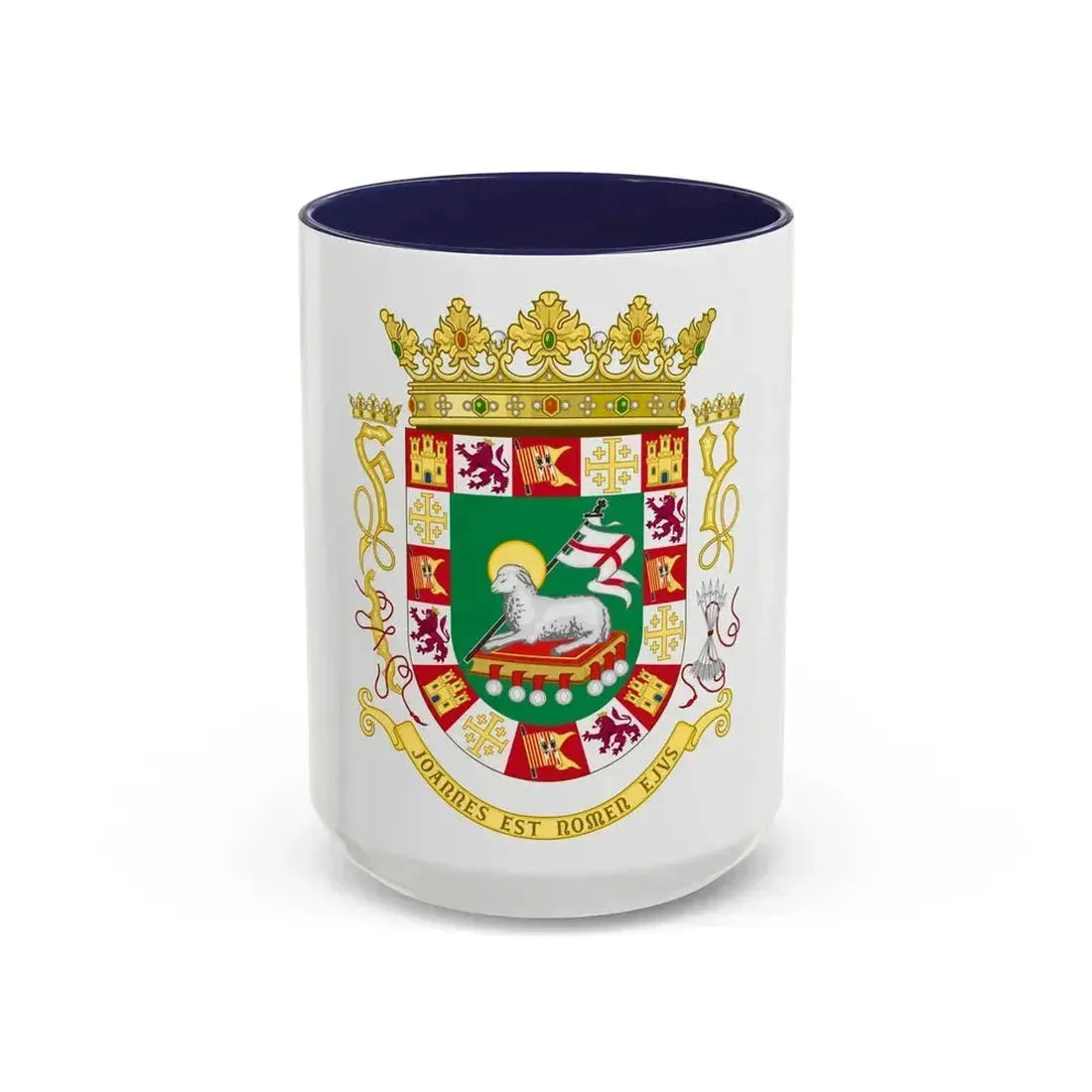 Coat of arms of the Commonwealth of Puerto Rico 2 - Accent Coffee Mug 15oz Navy - Go Mug Yourself