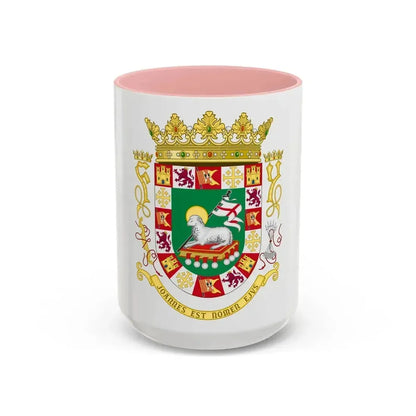 Coat of arms of the Commonwealth of Puerto Rico 2 - Accent Coffee Mug 15oz Pink - Go Mug Yourself