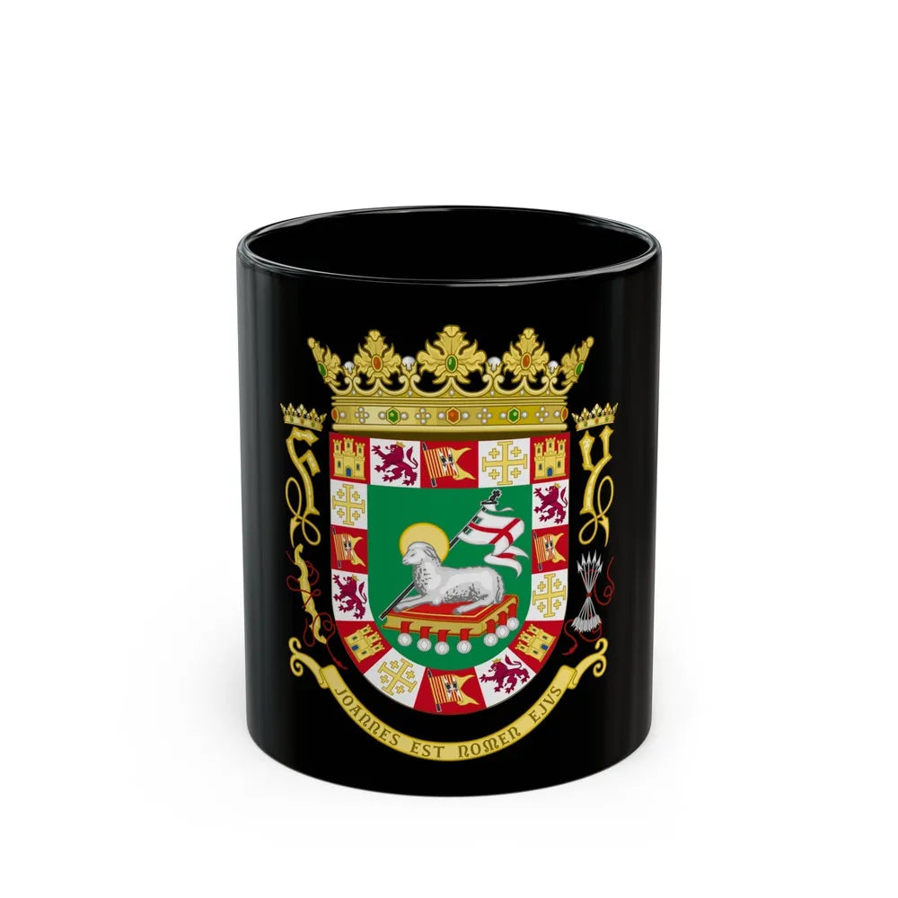 Coat of arms of the Commonwealth of Puerto Rico 2 - Black Coffee Mug-11oz-Go Mug Yourself