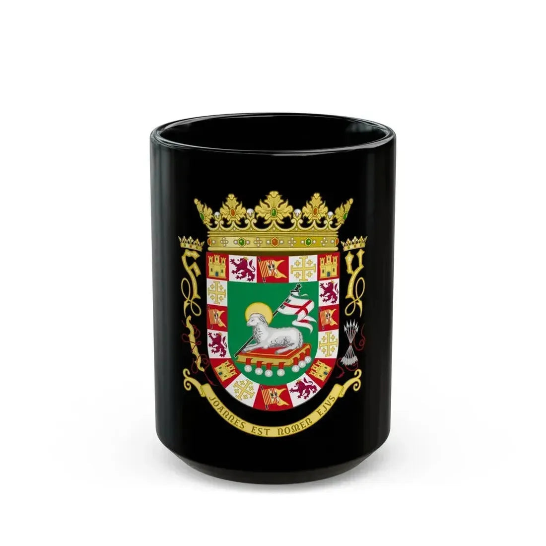 Coat of arms of the Commonwealth of Puerto Rico 2 - Black Coffee Mug 15oz - Go Mug Yourself