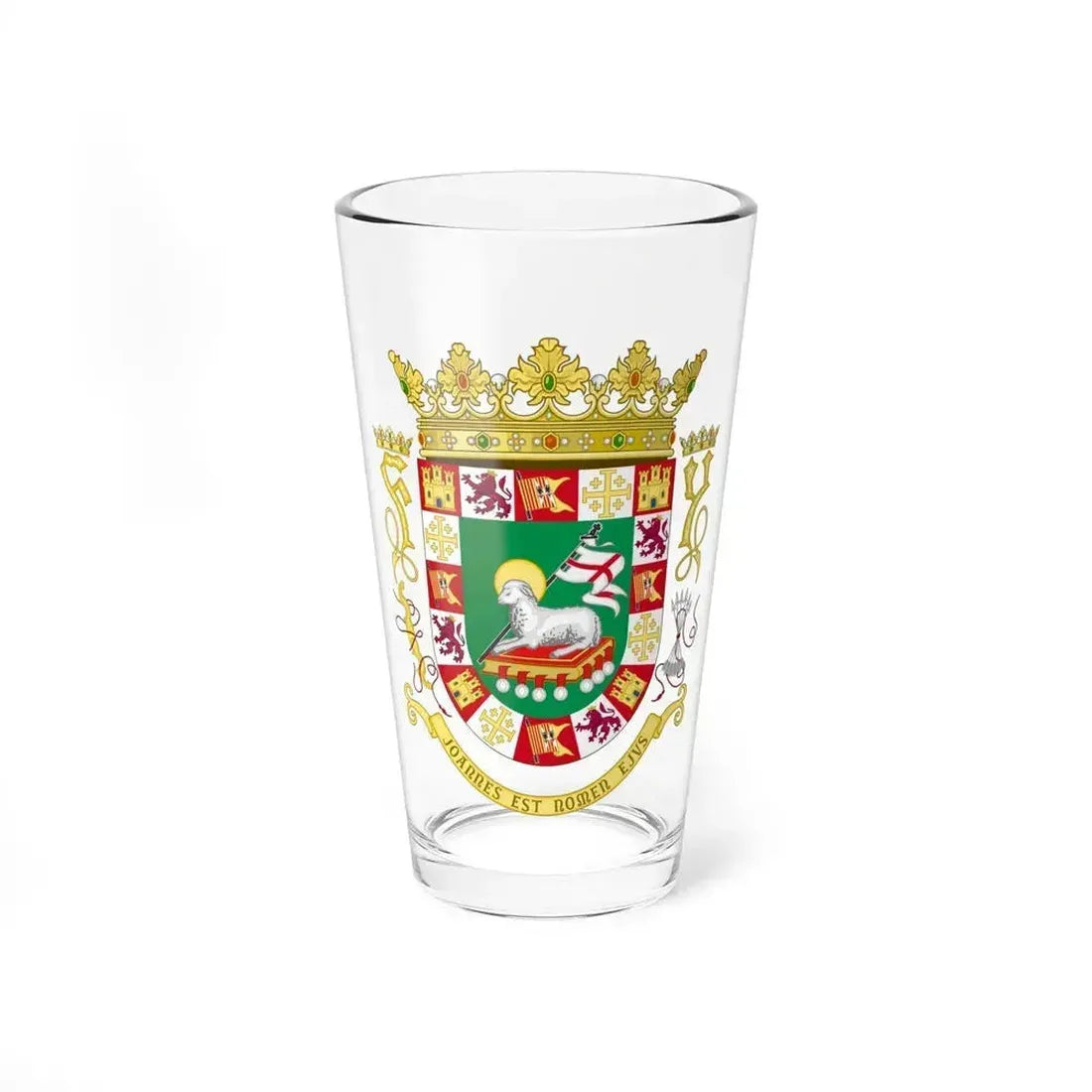 Coat of arms of the Commonwealth of Puerto Rico 2 - Pint Glass 16oz 16oz - Go Mug Yourself