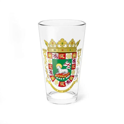 Coat of arms of the Commonwealth of Puerto Rico 2 - Pint Glass 16oz 16oz - Go Mug Yourself