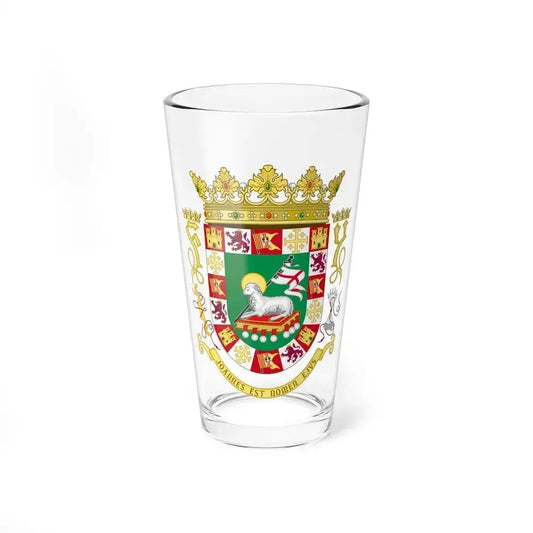 Coat of arms of the Commonwealth of Puerto Rico 2 - Pint Glass 16oz 16oz - Go Mug Yourself