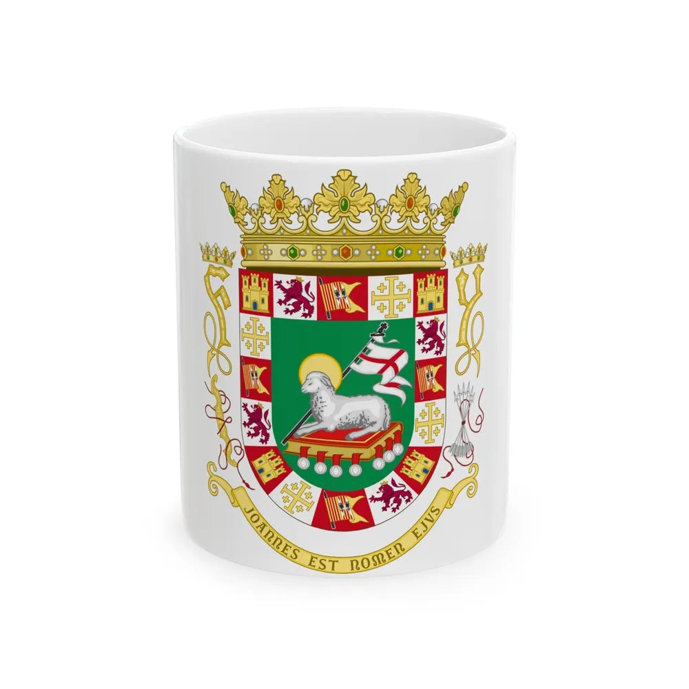 Coat of arms of the Commonwealth of Puerto Rico 2 - White Coffee Mug-11oz-Go Mug Yourself