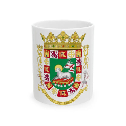 Coat of arms of the Commonwealth of Puerto Rico 2 - White Coffee Mug-11oz-Go Mug Yourself