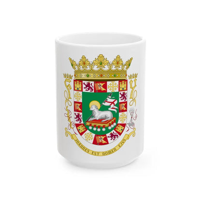 Coat of arms of the Commonwealth of Puerto Rico 2 - White Coffee Mug-15oz-Go Mug Yourself