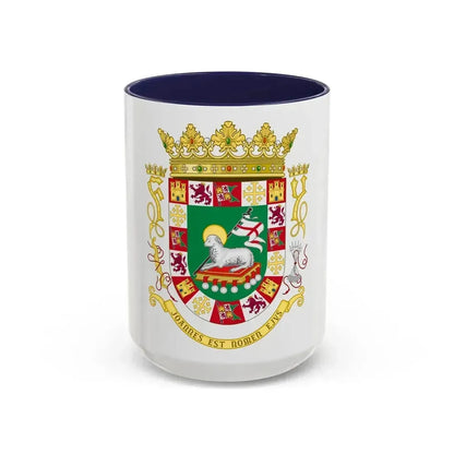 Coat of arms of the Commonwealth of Puerto Rico - Accent Coffee Mug 15oz Navy - Go Mug Yourself