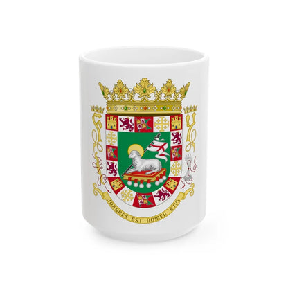 Coat of arms of the Commonwealth of Puerto Rico - White Coffee Mug-15oz-Go Mug Yourself