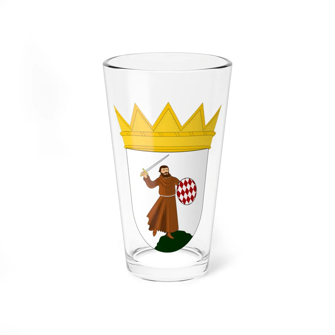 Coat of arms of the Commune of Monaco (Monaco) (Coat of Arms) Pint Glass 16oz 16oz - Go Mug Yourself