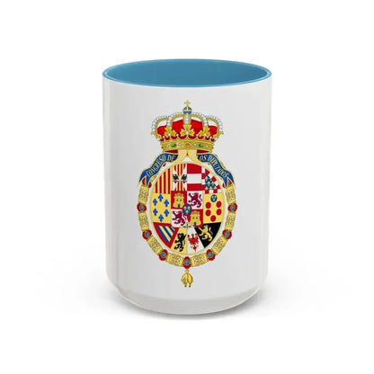 Coat of Arms of the Congress of Spain - Accent Coffee Mug 15oz Light Blue - Go Mug Yourself