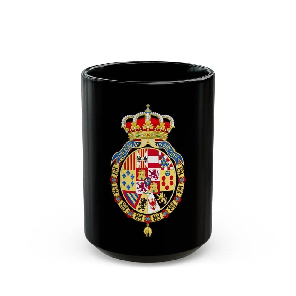 Coat of Arms of the Congress of Spain - Black Coffee Mug-15oz-Go Mug Yourself