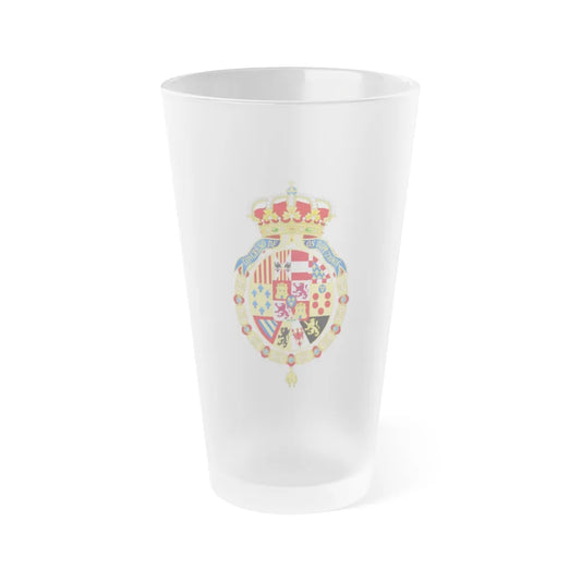 Coat of Arms of the Congress of Spain - Frosted Pint Glass 16oz-Go Mug Yourself