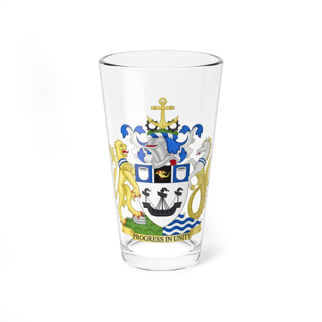 Coat of Arms of the County Borough of Teesside (England) (Coat of Arms) Pint Glass 16oz 16oz - Go Mug Yourself