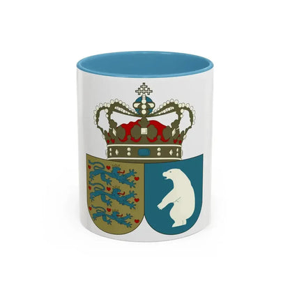 Coat of arms of the County of Greenland - Accent Coffee Mug 11oz Light Blue - Go Mug Yourself