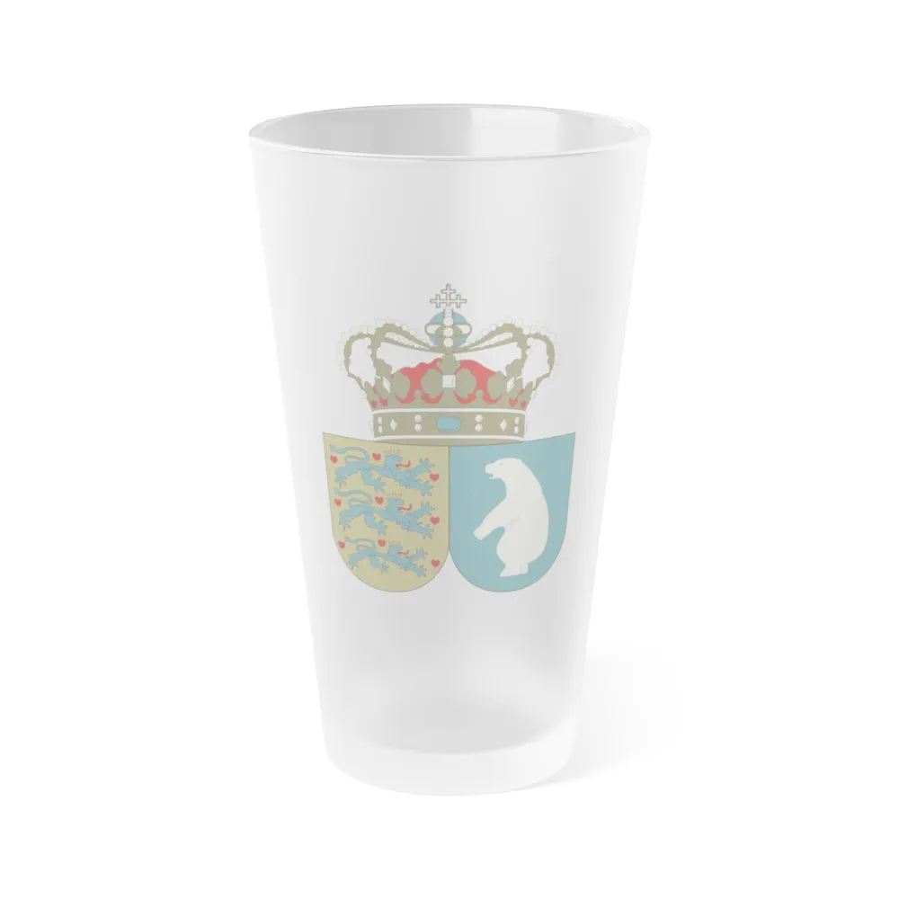 Coat of arms of the County of Greenland - Frosted Pint Glass 16oz-Go Mug Yourself