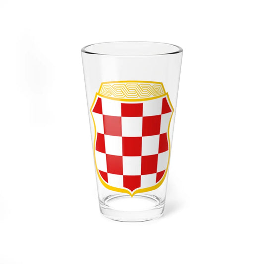 Coat of arms of the Croatian Republic of Herzeg-Bosnia (Bosnia and Herzegovina) (Coat of Arms) Pint Glass 16oz 16oz - Go Mug Yourself