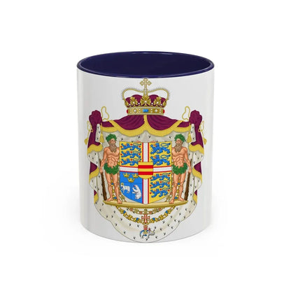 Coat of arms of the Crown Prince of Denmark - Accent Coffee Mug 11oz Navy - Go Mug Yourself