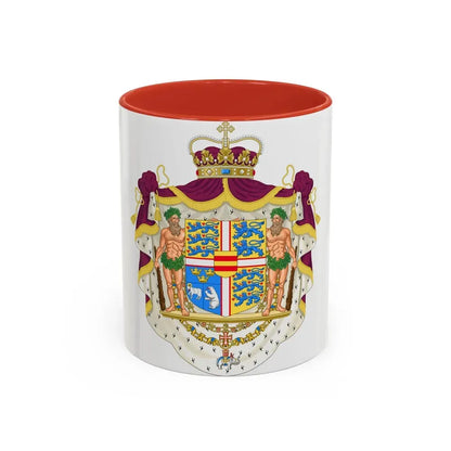 Coat of arms of the Crown Prince of Denmark - Accent Coffee Mug 11oz Red - Go Mug Yourself