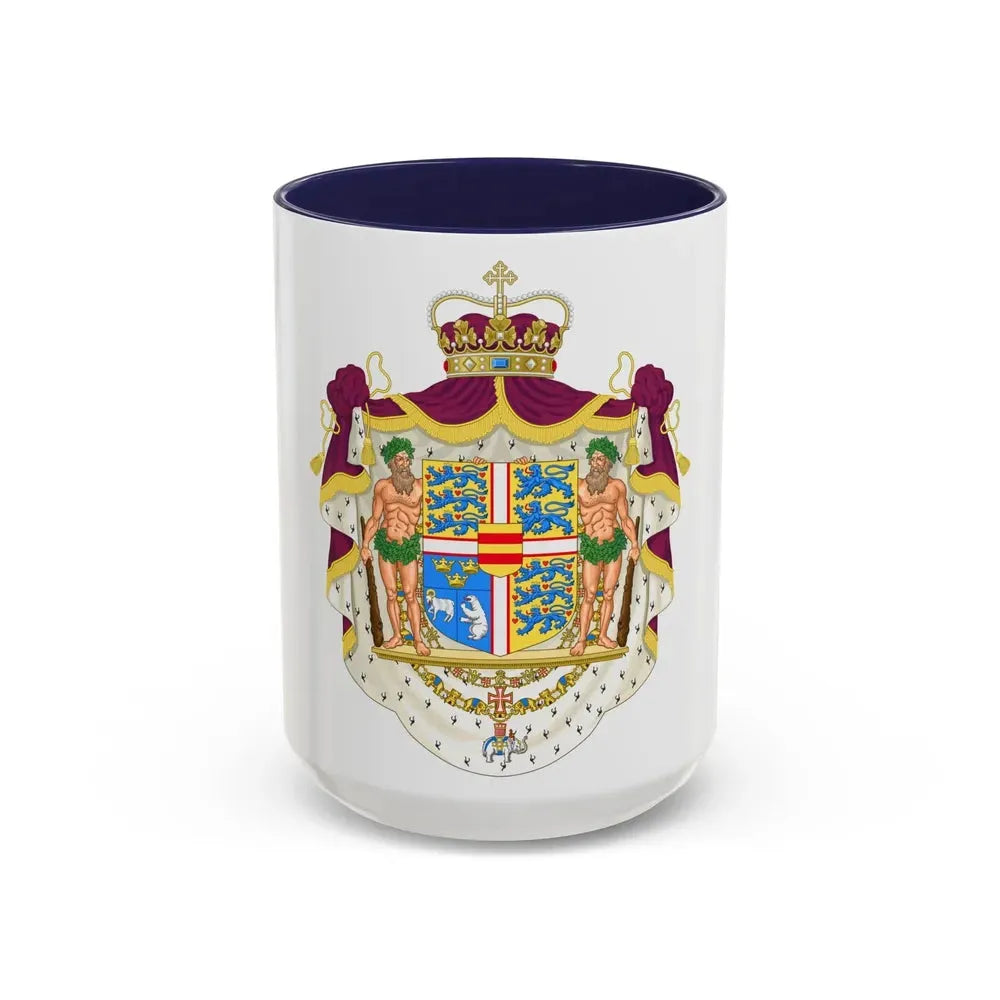 Coat of arms of the Crown Prince of Denmark - Accent Coffee Mug 15oz Navy - Go Mug Yourself