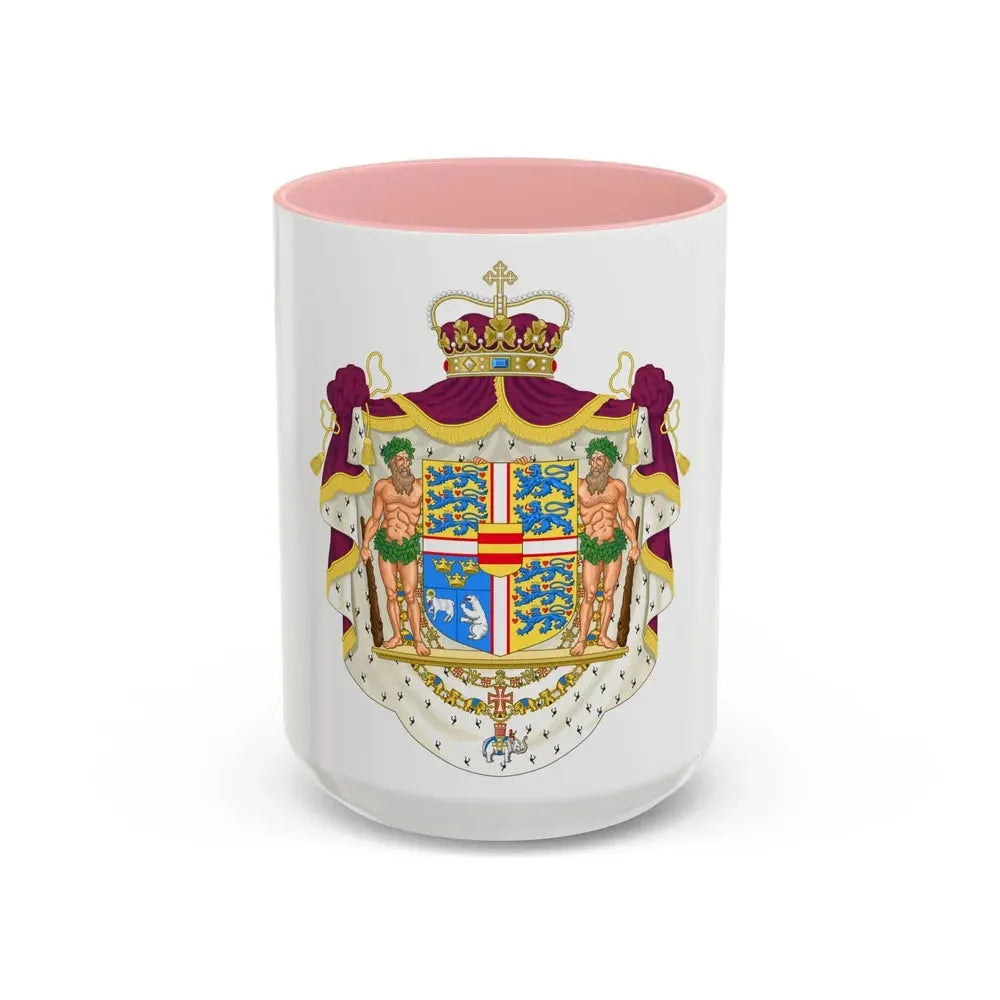 Coat of arms of the Crown Prince of Denmark - Accent Coffee Mug 15oz Pink - Go Mug Yourself