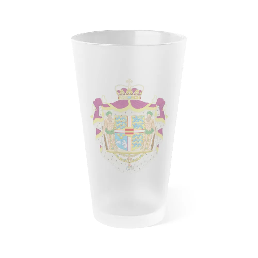 Coat of arms of the Crown Prince of Denmark - Frosted Pint Glass 16oz-16oz-Frosted-Go Mug Yourself