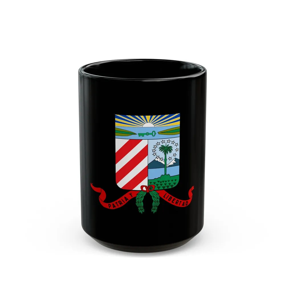 Coat of arms of the Cuban Filibuster Movement - Black Coffee Mug-15oz-Go Mug Yourself