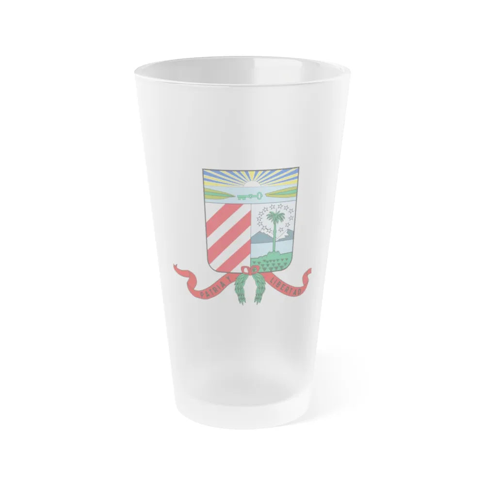 Coat of arms of the Cuban Filibuster Movement - Frosted Pint Glass 16oz-Go Mug Yourself