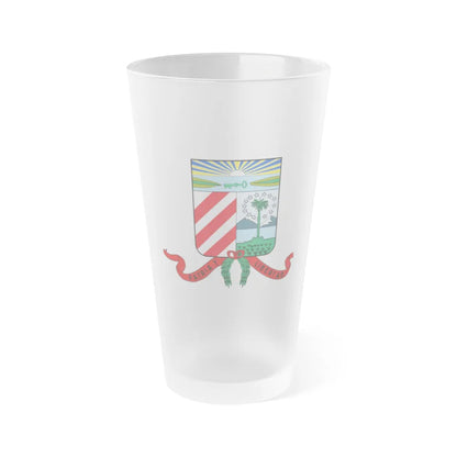 Coat of arms of the Cuban Filibuster Movement - Frosted Pint Glass 16oz-Go Mug Yourself