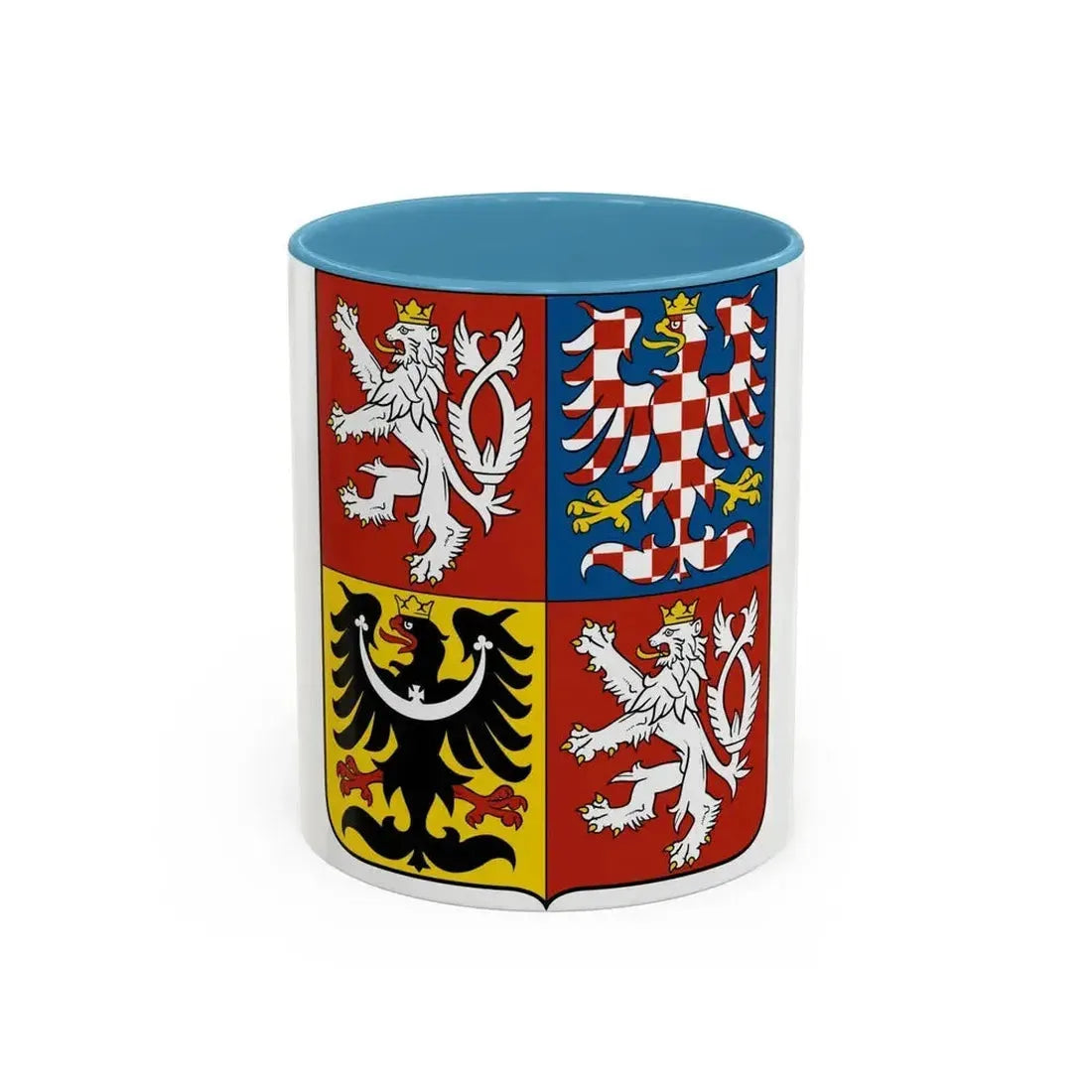 Coat of arms of the Czech Republic - Accent Coffee Mug 11oz Light Blue - Go Mug Yourself