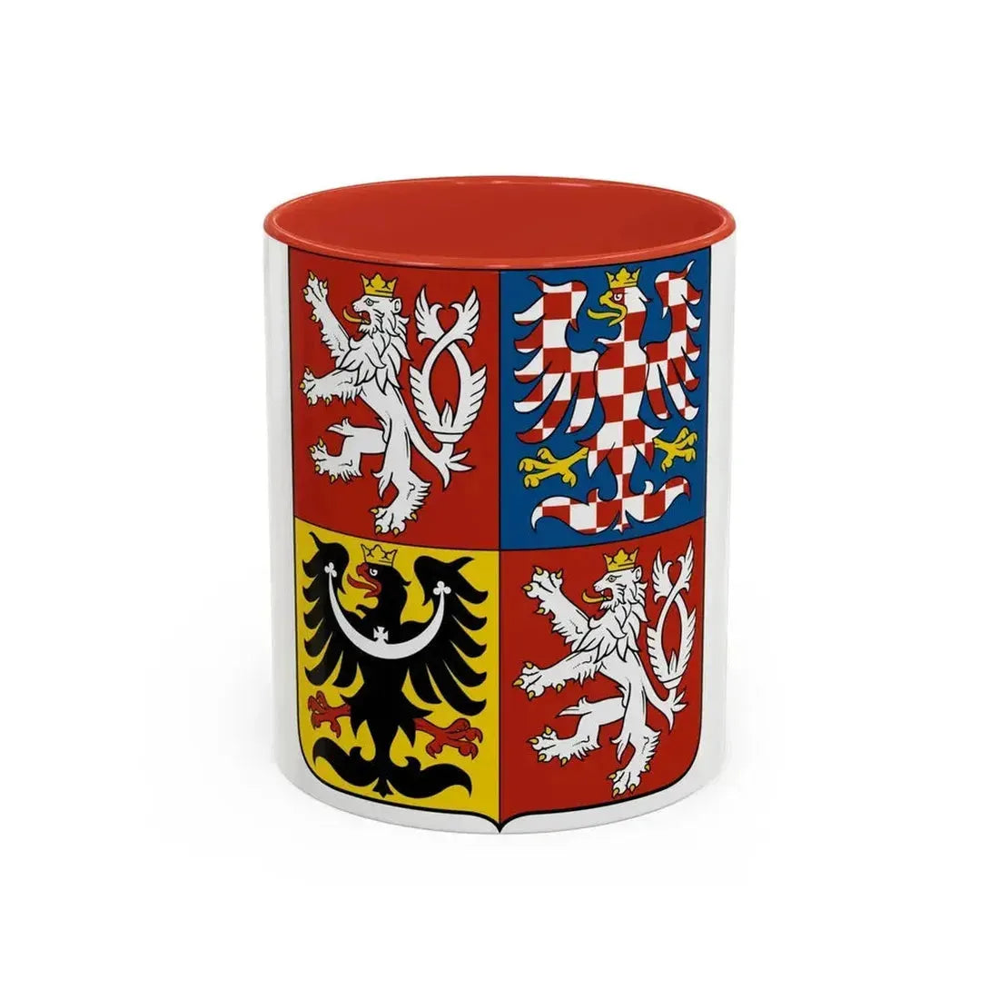 Coat of arms of the Czech Republic - Accent Coffee Mug 11oz Red - Go Mug Yourself