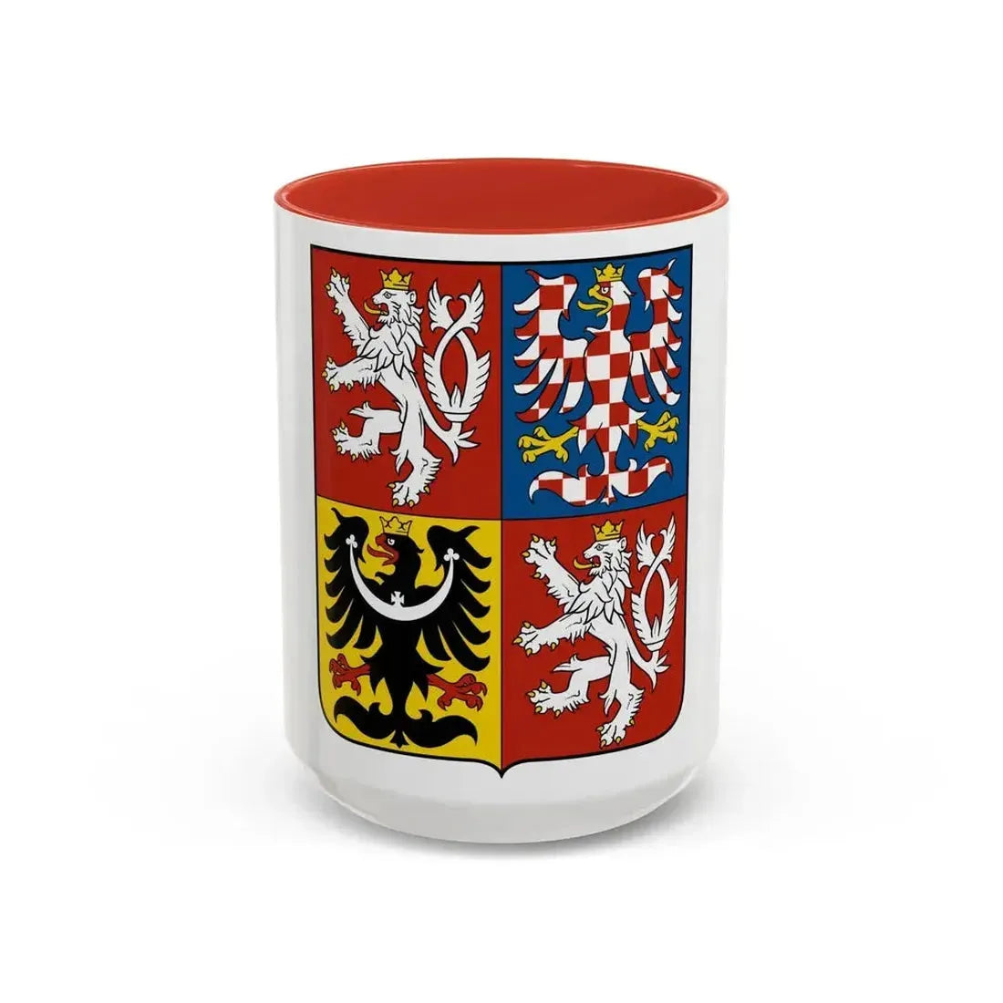 Coat of arms of the Czech Republic - Accent Coffee Mug 15oz Red - Go Mug Yourself