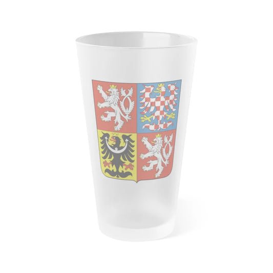 Coat of arms of the Czech Republic - Frosted Pint Glass 16oz-Go Mug Yourself