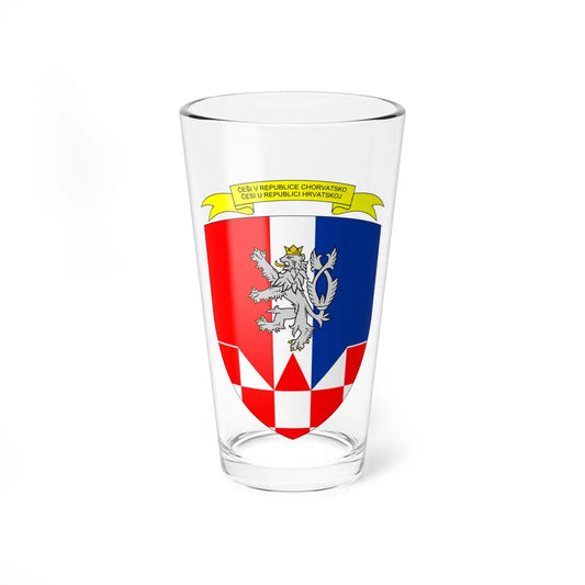 Coat of Arms of the Czechs in Croatia (Croatia) (Coat of Arms) Pint Glass 16oz 16oz - Go Mug Yourself