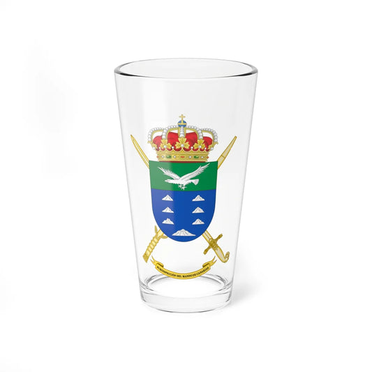 Coat of Arms of the Deputy Inspectors Office of the Spanish Army Canarian Forces Command (Spain) (Coat of Arms) Pint Glass 16oz 16oz - Go Mug Yourself