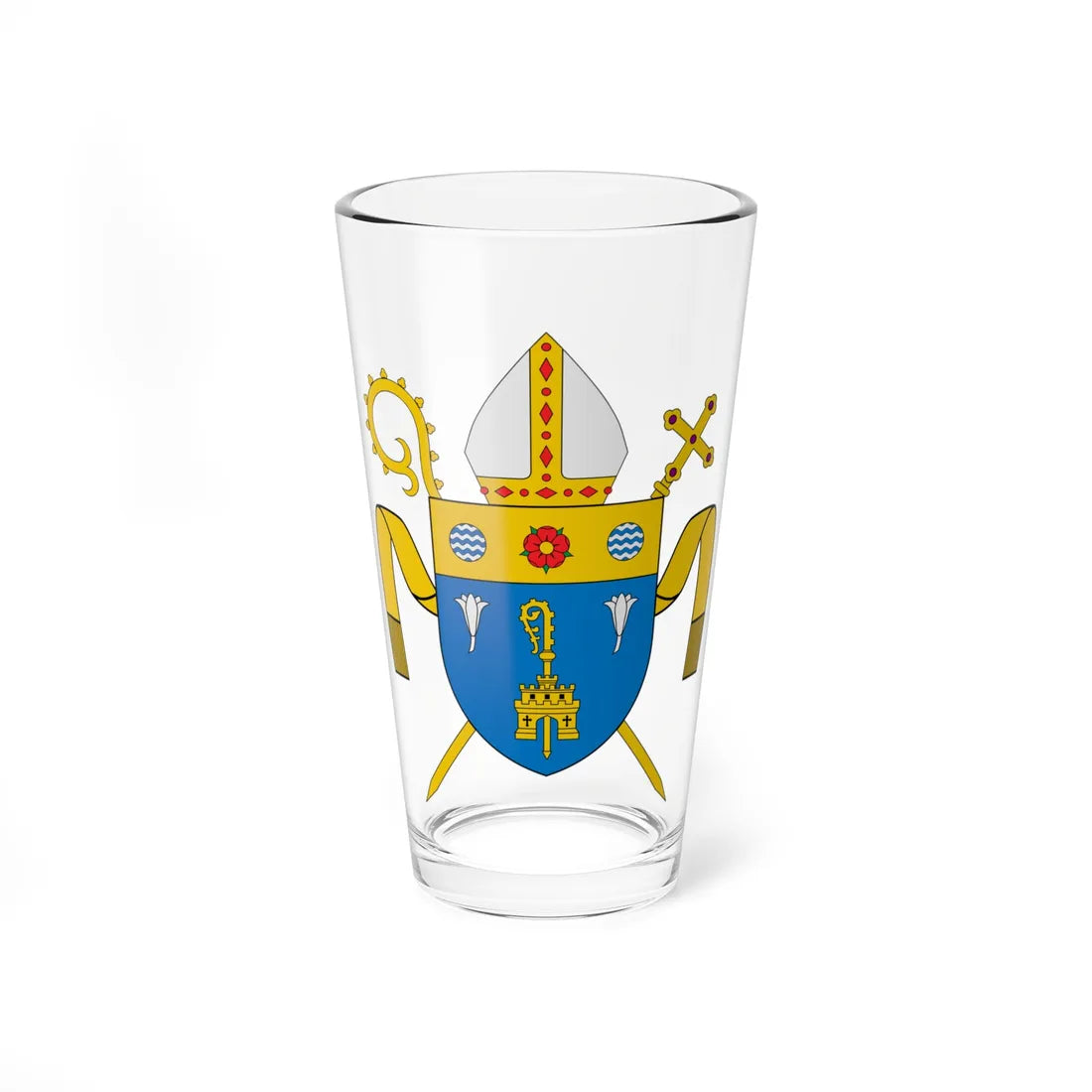 Coat of Arms of the Diocese of Lancaster (England) (Coat of Arms) Pint Glass 16oz 16oz - Go Mug Yourself