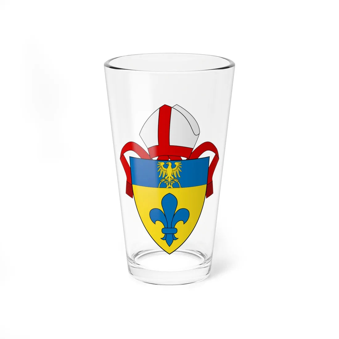 Coat of arms of the Diocese of Swansea  Brecon (United Kingdom) (Coat of Arms) Pint Glass 16oz 16oz - Go Mug Yourself