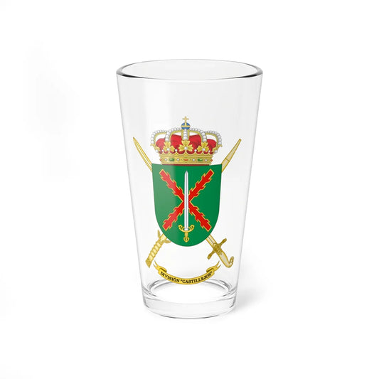 Coat of Arms of the Division Castillejos (Spain) (Coat of Arms) Pint Glass 16oz 16oz - Go Mug Yourself